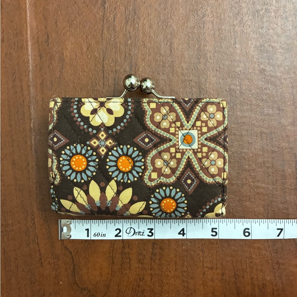 Vera Bradley Kisslock Floral Brown Retired Canyon Patterned Women's Coin Wallet - Picture 9 of 10